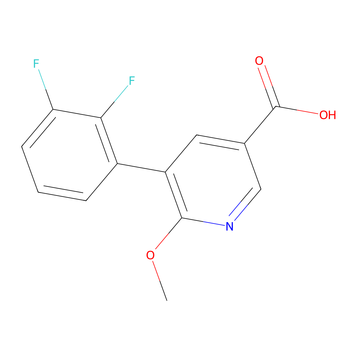 5-(2,3-Difluorophenyl)-6-methoxynicotinic acid molecular structure, CAS 1261449-30-2