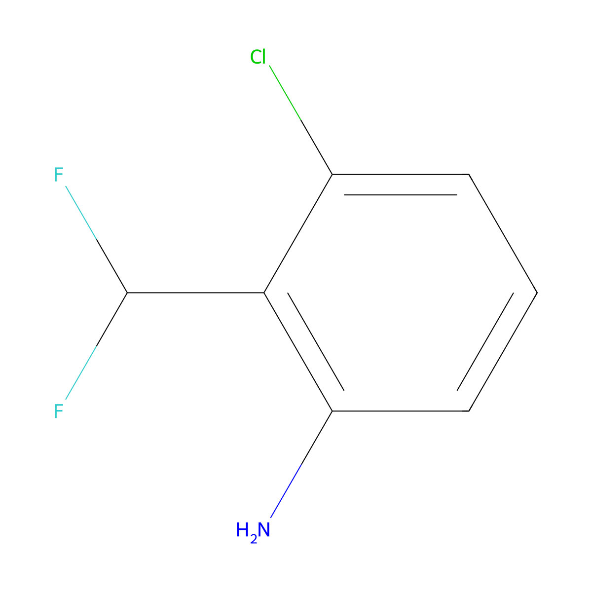 3-Chloro-2-(difluoromethyl)aniline molecular structure, CAS 1261449-32-4