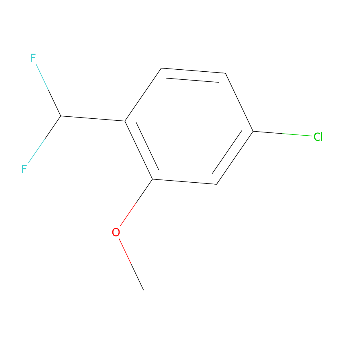 4-Chloro-1-(difluoromethyl)-2-methoxybenzene molecular structure, CAS 1261449-35-7