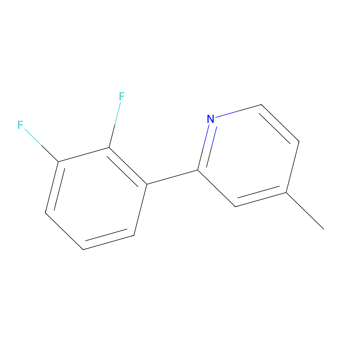 2-(2,3-Difluorophenyl)-4-methylpyridine molecular structure, CAS 1261449-42-6