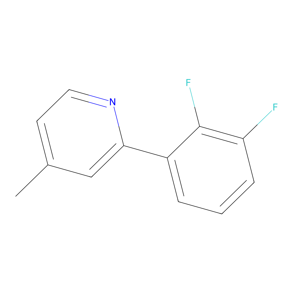2-(2,3-Difluorophenyl)-4-methylpyridine molecular structure, CAS 1261449-42-6