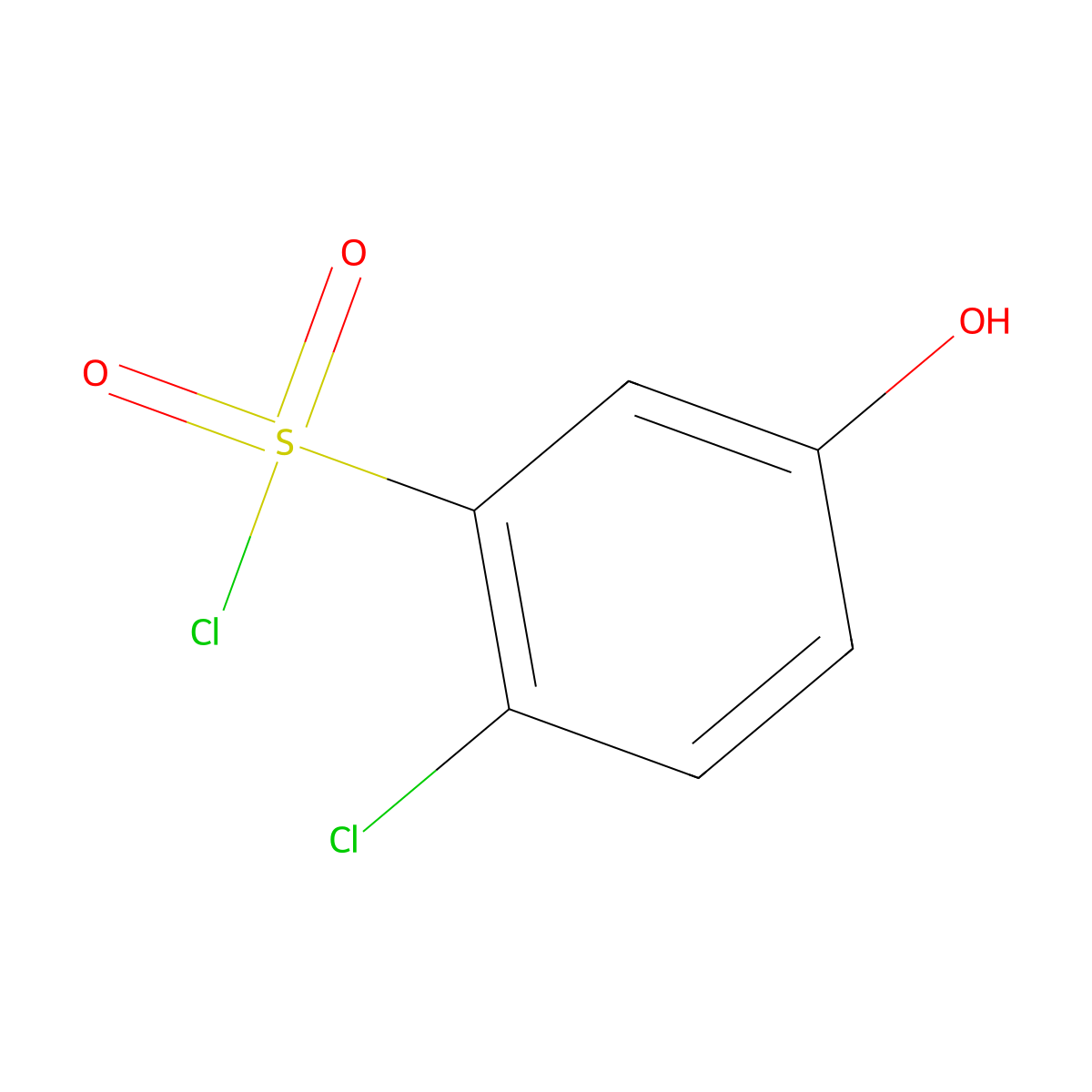 2-Chloro-5-hydroxybenzenesulfonyl chloride molecular structure, CAS 1261449-72-2