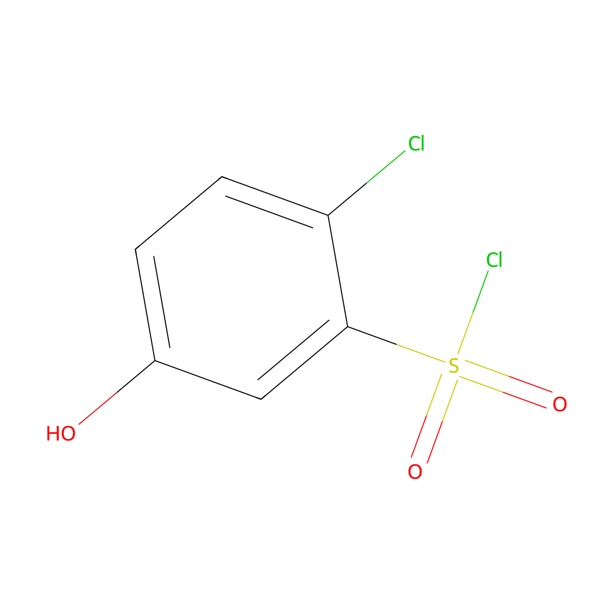 2-Chloro-5-hydroxybenzenesulfonyl chloride molecular structure, CAS 1261449-72-2