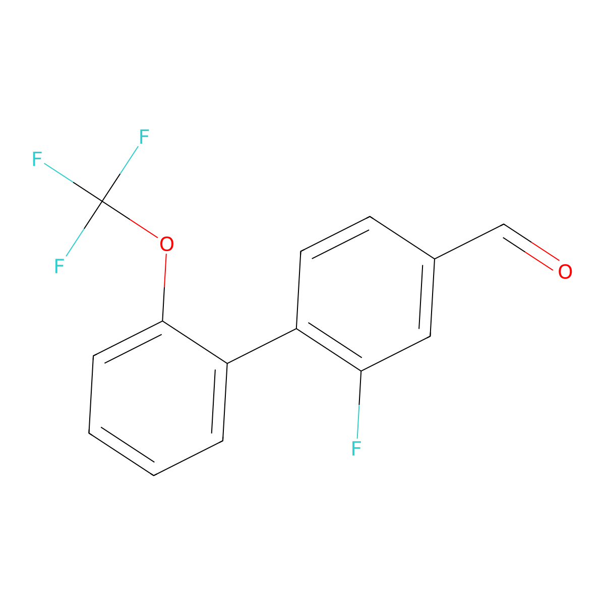 2-Fluoro-2'-(trifluoromethoxy)-[1,1'-biphenyl]-4-carbaldehyde molecular structure, CAS 1261449-73-3