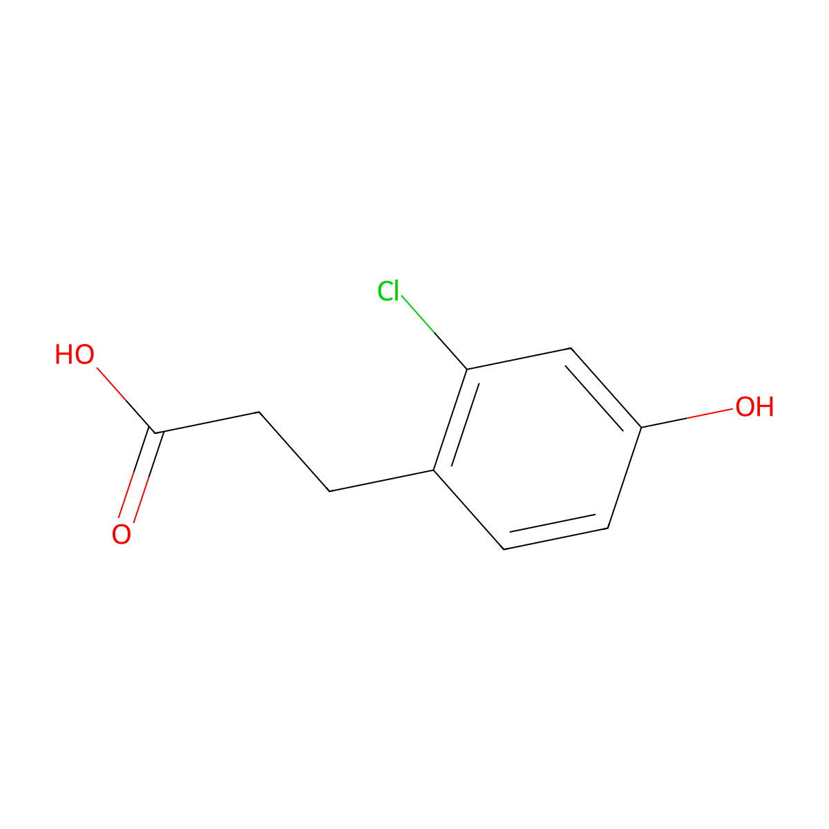 3-(2-Chloro-4-hydroxyphenyl)propanoic acid molecular structure, CAS 1261449-78-8