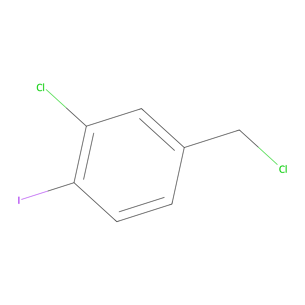 2-Chloro-4-(chloromethyl)-1-iodobenzene molecular structure, CAS 1261449-95-9