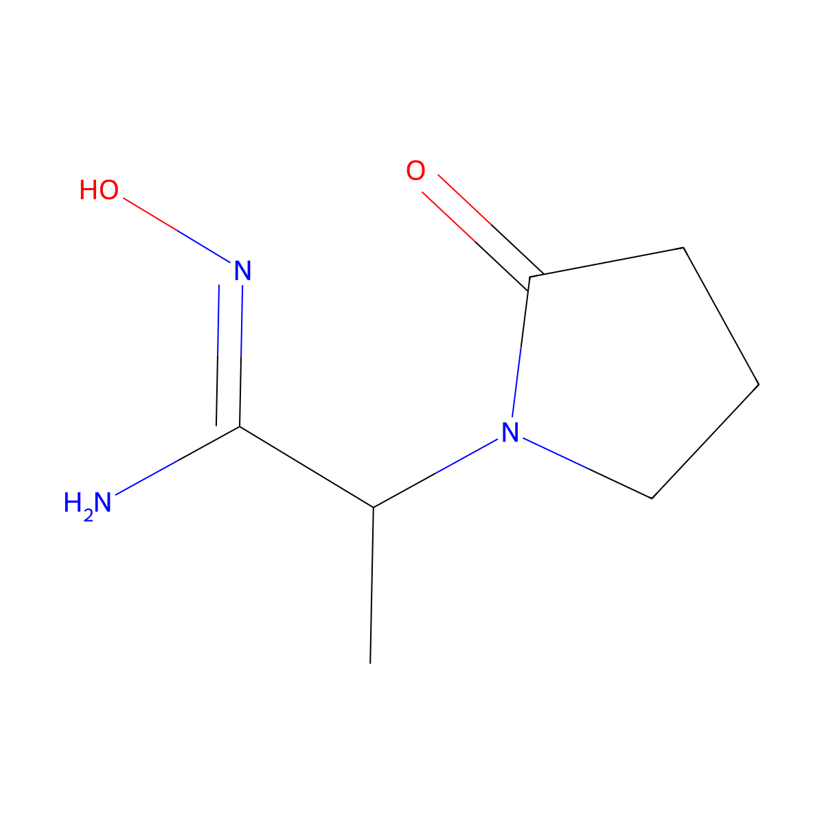 N'-hydroxy-2-(2-oxopyrrolidin-1-yl)propanimidamide molecular structure, CAS 126145-45-7