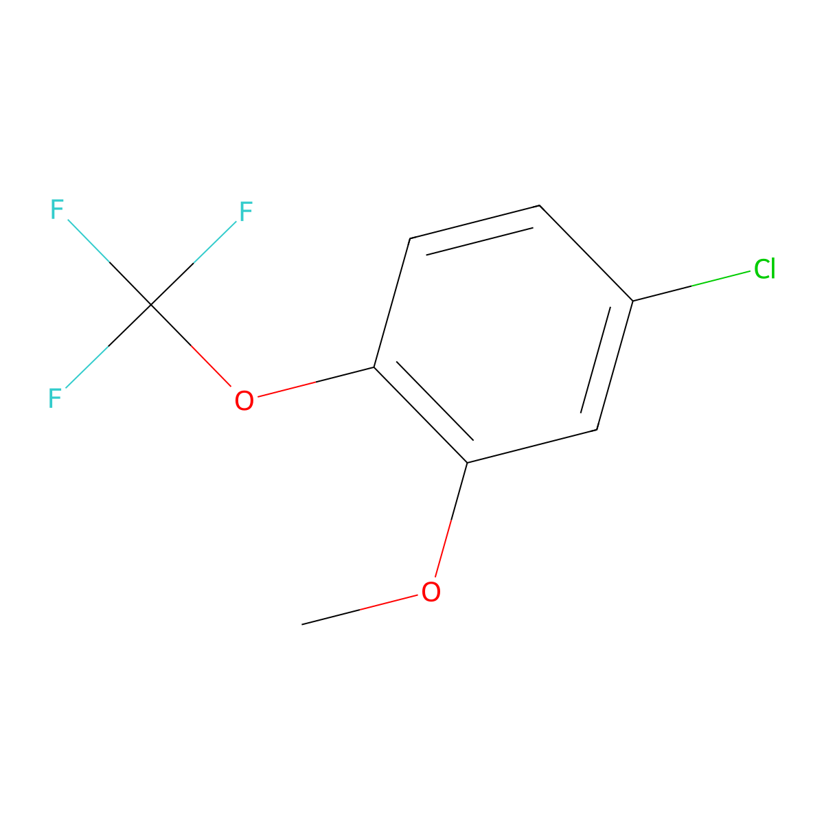 4-Chloro-2-methoxy-1-(trifluoromethoxy)benzene molecular structure, CAS 1261450-21-8