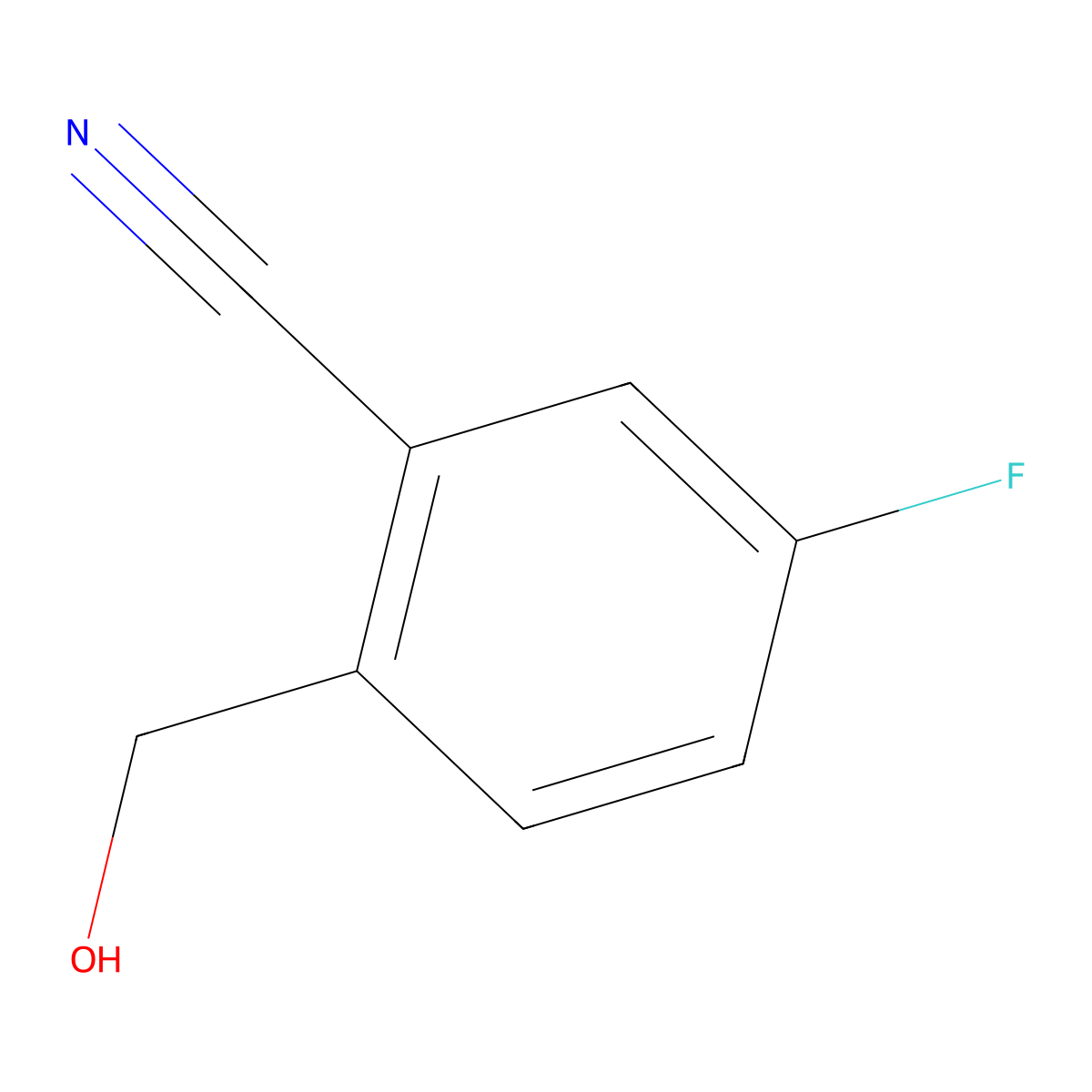 5-Fluoro-2-(hydroxymethyl)benzonitrile molecular structure, CAS 1261450-38-7
