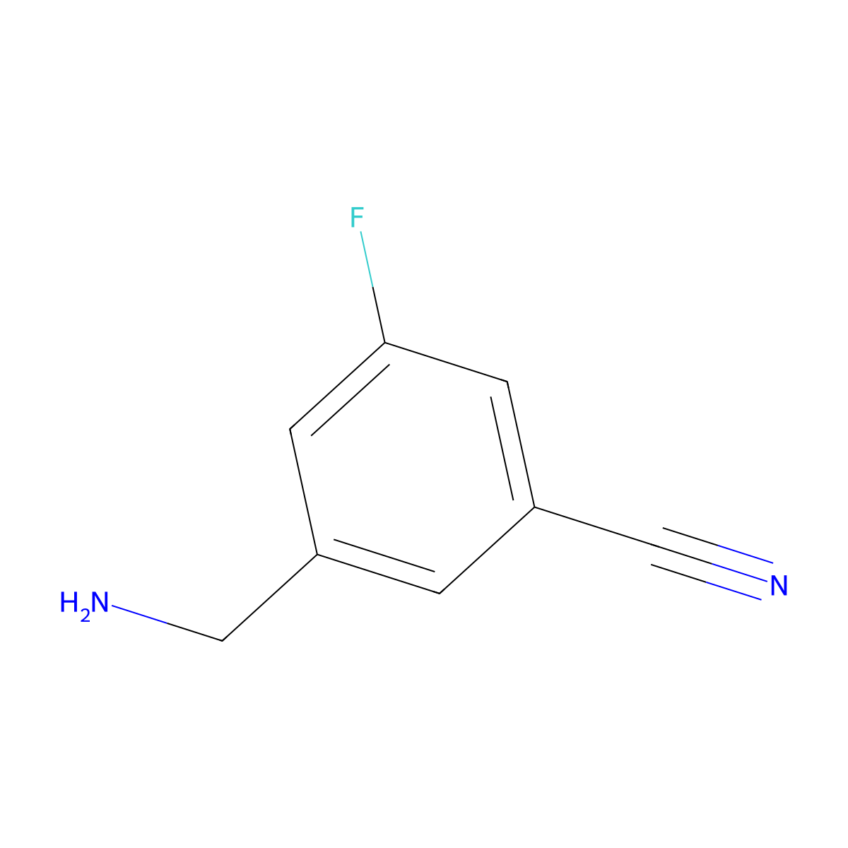 3-(Aminomethyl)-5-fluorobenzonitrile molecular structure, CAS 1261450-40-1