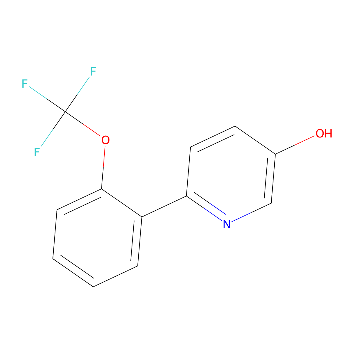 6-(2-(Trifluoromethoxy)phenyl)pyridin-3-ol molecular structure, CAS 1261450-57-0