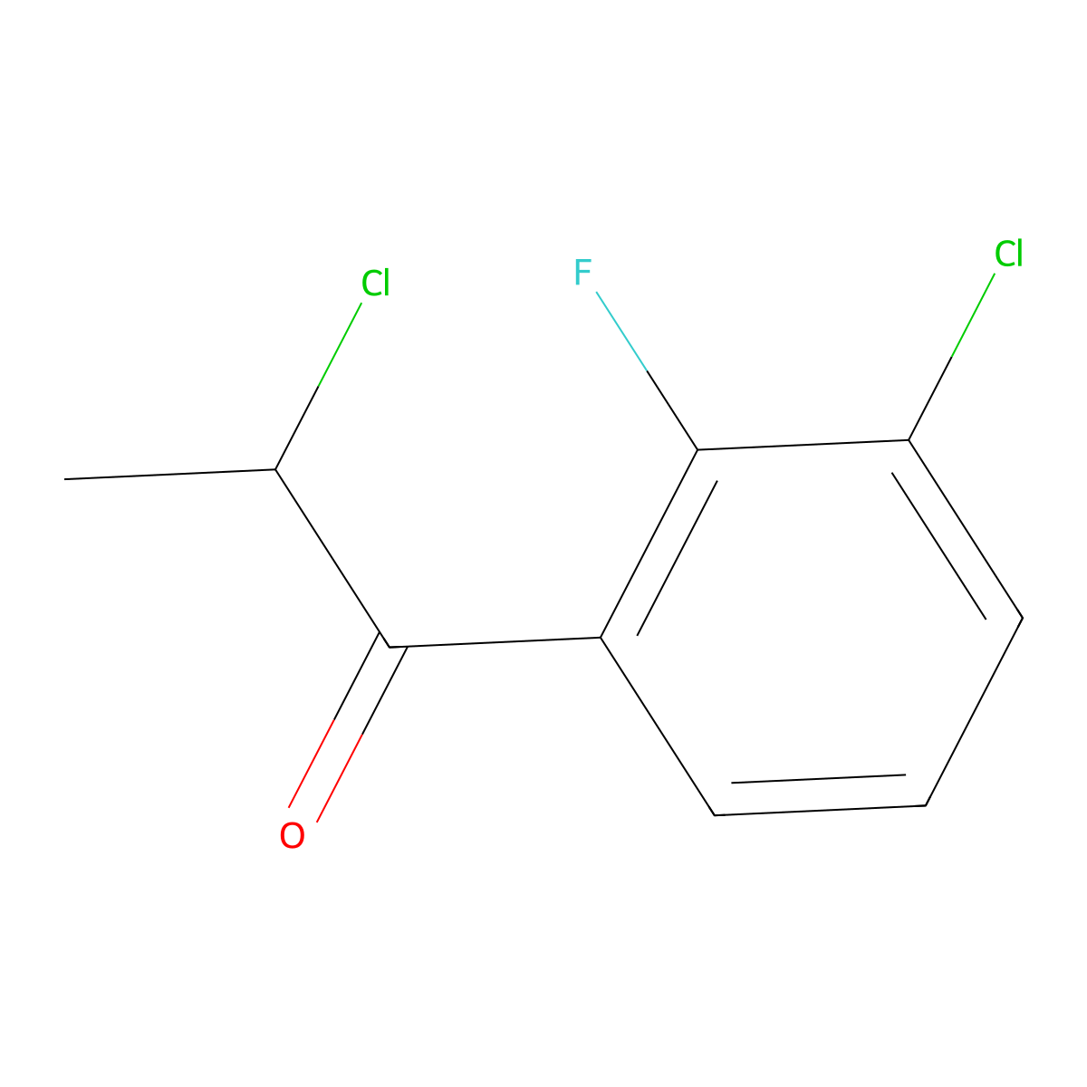 2-Chloro-1-(3-chloro-2-fluorophenyl)-1-propanone molecular structure, CAS 1261450-74-1