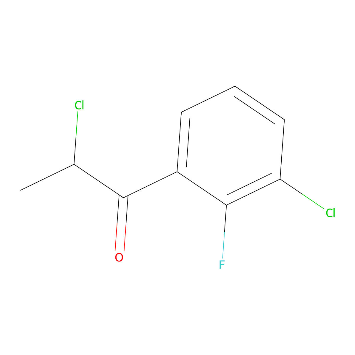 2-Chloro-1-(3-chloro-2-fluorophenyl)-1-propanone molecular structure, CAS 1261450-74-1