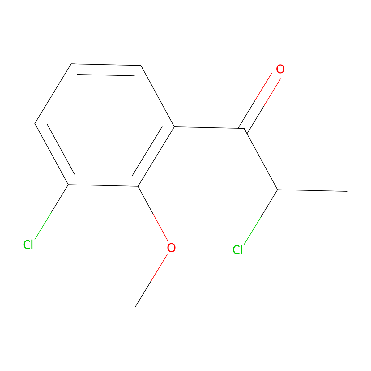 2-Chloro-1-(3-chloro-2-methoxyphenyl)-1-propanone molecular structure, CAS 1261450-76-3