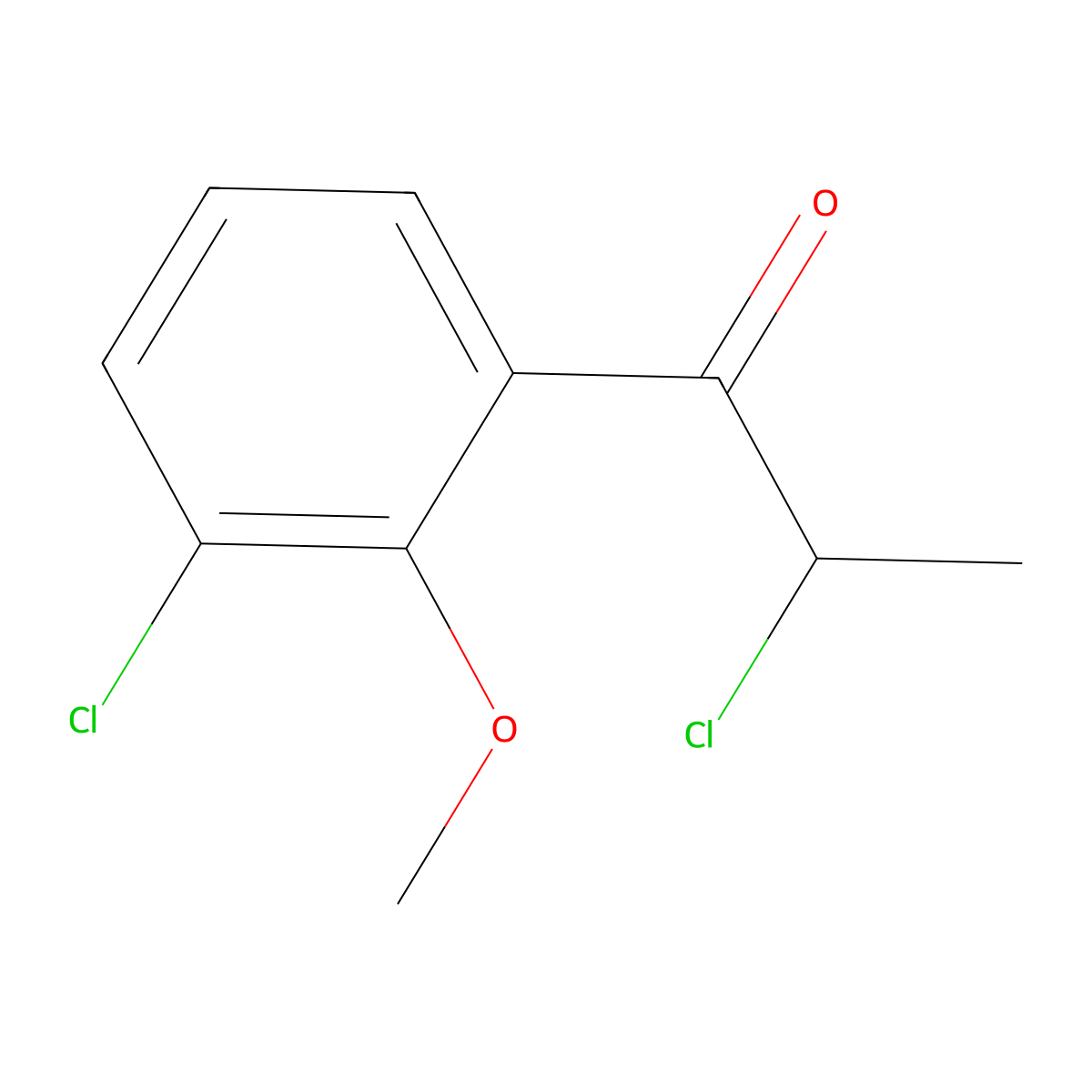 2-Chloro-1-(3-chloro-2-methoxyphenyl)-1-propanone molecular structure, CAS 1261450-76-3