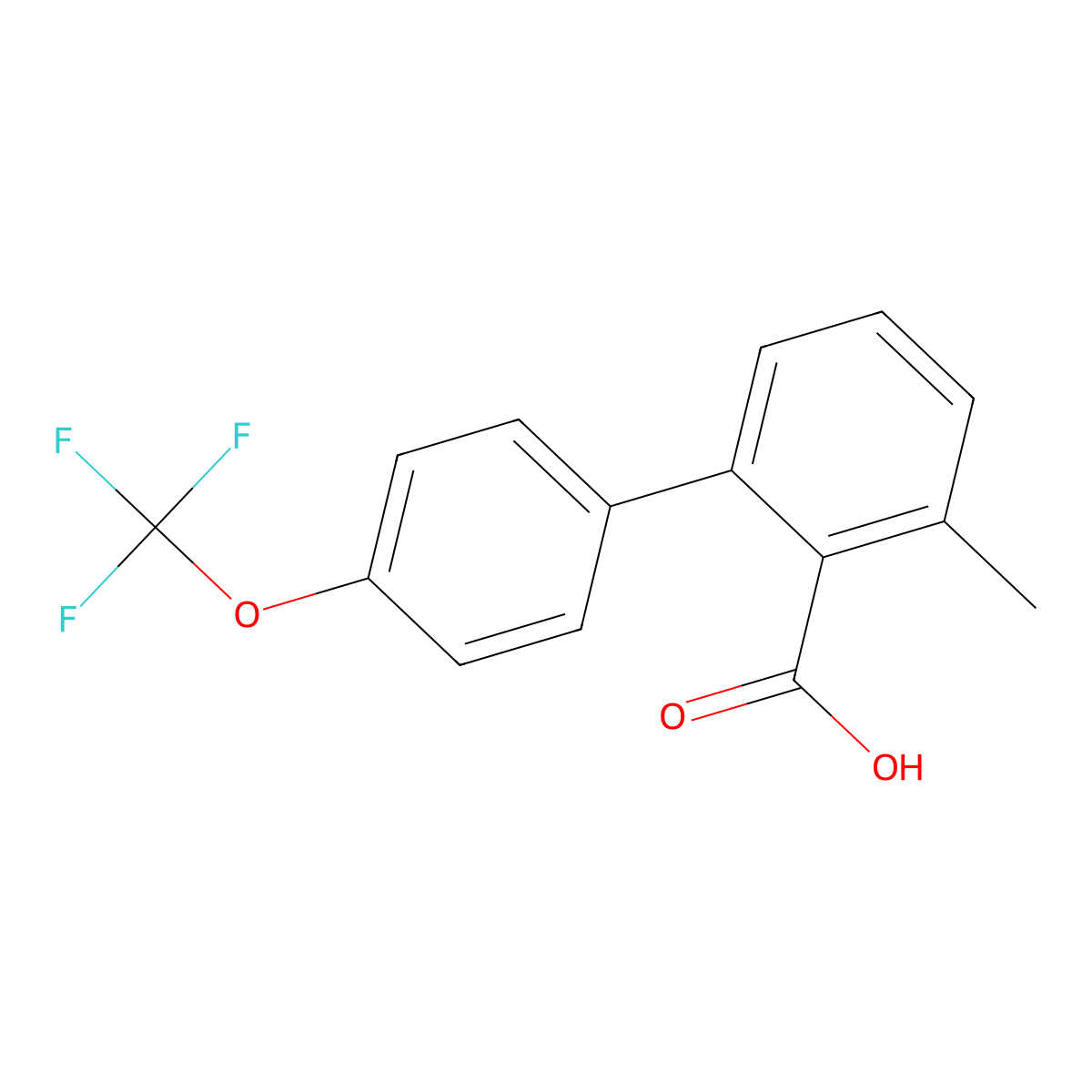 6-Methyl-2-(4-trifluoromethoxyphenyl)benzoic acid molecular structure, CAS 1261451-14-2