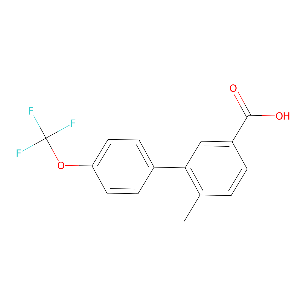 6-Methyl-4'-(trifluoromethoxy)biphenyl-3-carboxylic acid molecular structure, CAS 1261451-15-3