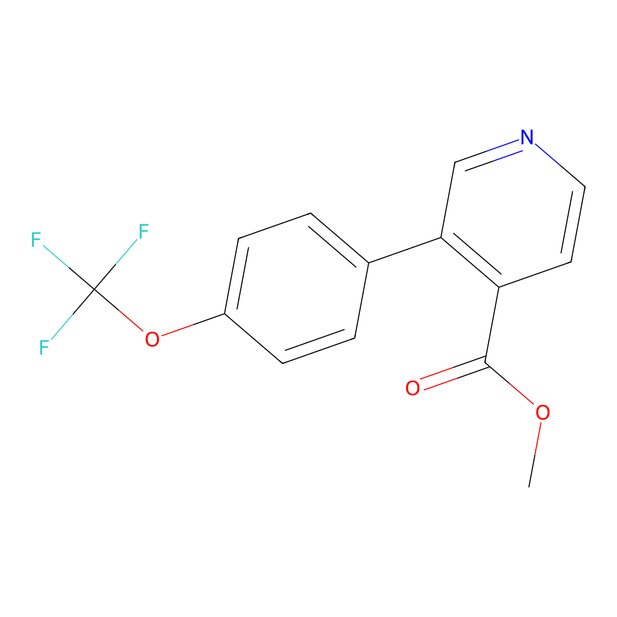 3-(4-(Trifluoromethoxy)phenyl)isonicotinic acid methyl ester molecular structure, CAS 1261451-16-4