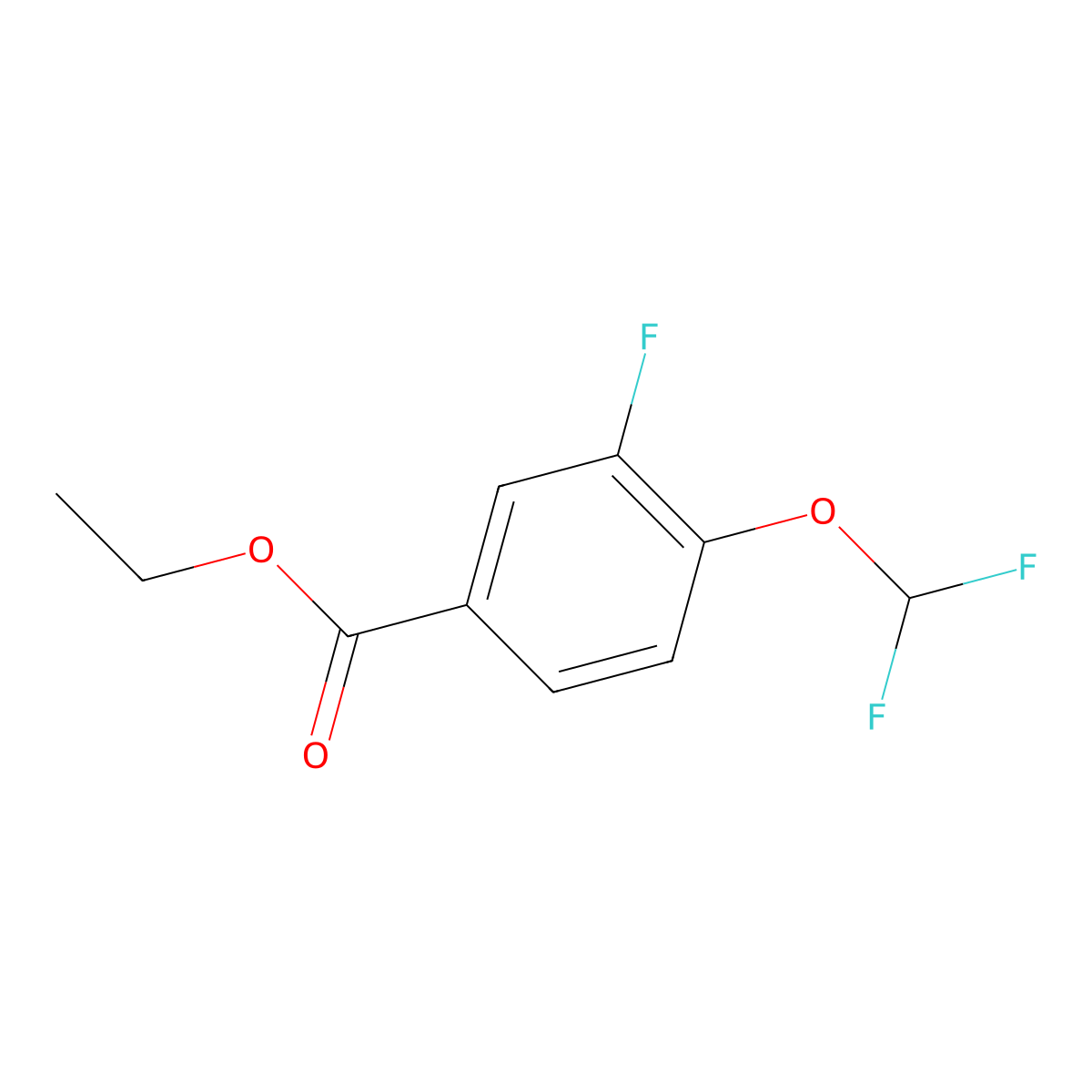 Ethyl 4-(difluoromethoxy)-3-fluorobenzoate molecular structure, CAS 1261451-60-8