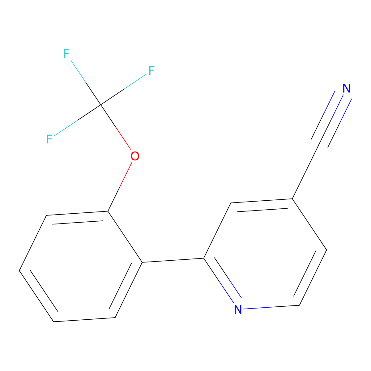 2-(2-(Trifluoromethoxy)phenyl)isonicotinonitrile molecular structure, CAS 1261451-71-1