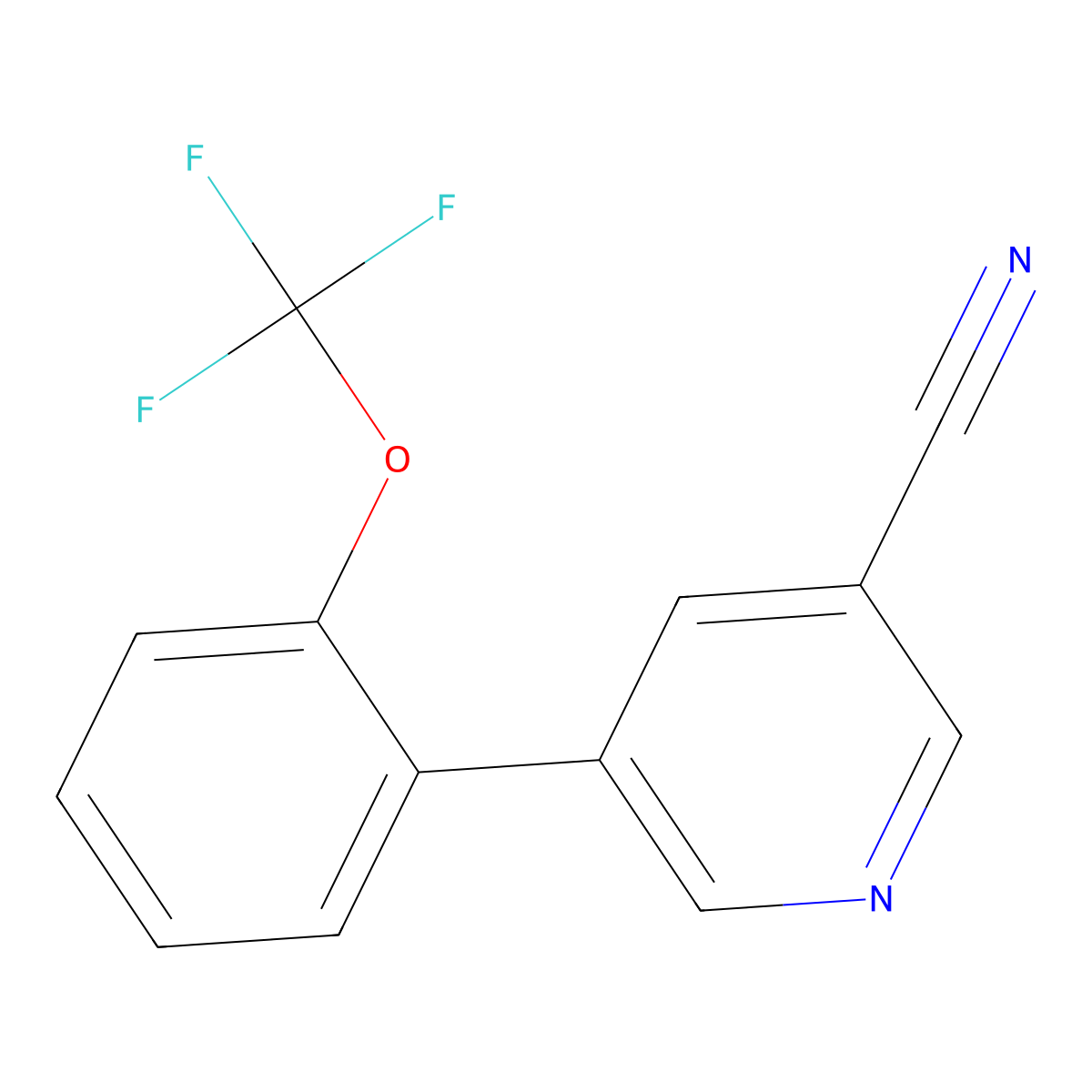 5-(2-(Trifluoromethoxy)phenyl)nicotinonitrile molecular structure, CAS 1261451-75-5