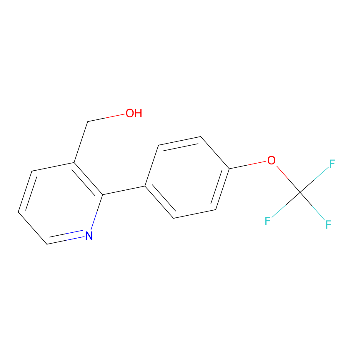 (2-(4-(Trifluoromethoxy)phenyl)pyridin-3-yl)methanol molecular structure, CAS 1261451-89-1