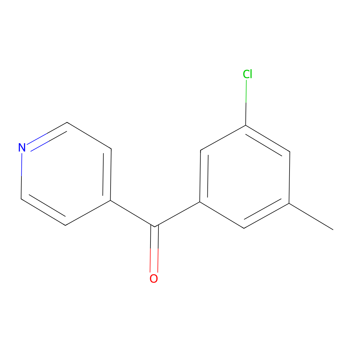 (3-Chloro-5-methylphenyl)-4-pyridinylmethanone molecular structure, CAS 1261451-97-1