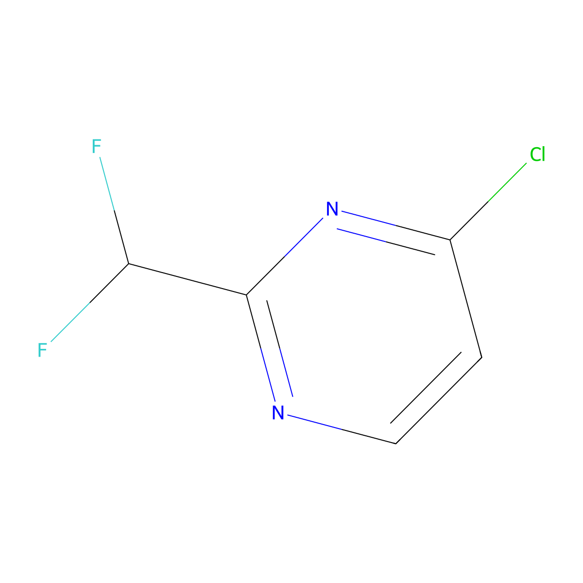 4-Chloro-2-(difluoromethyl)pyrimidine molecular structure, CAS 1261453-07-9