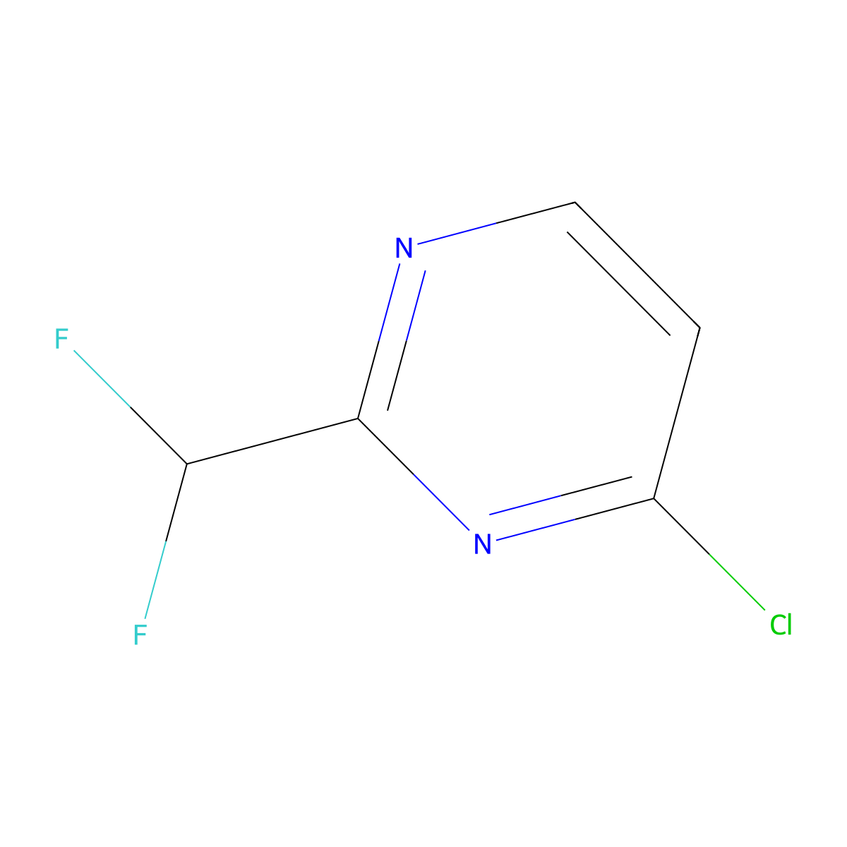 4-Chloro-2-(difluoromethyl)pyrimidine molecular structure, CAS 1261453-07-9