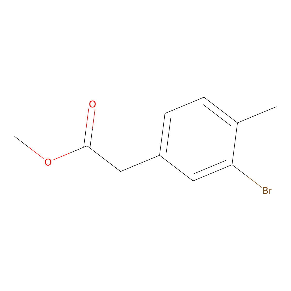 Methyl 2-(3-bromo-4-methylphenyl)acetate molecular structure, CAS 1261453-29-5