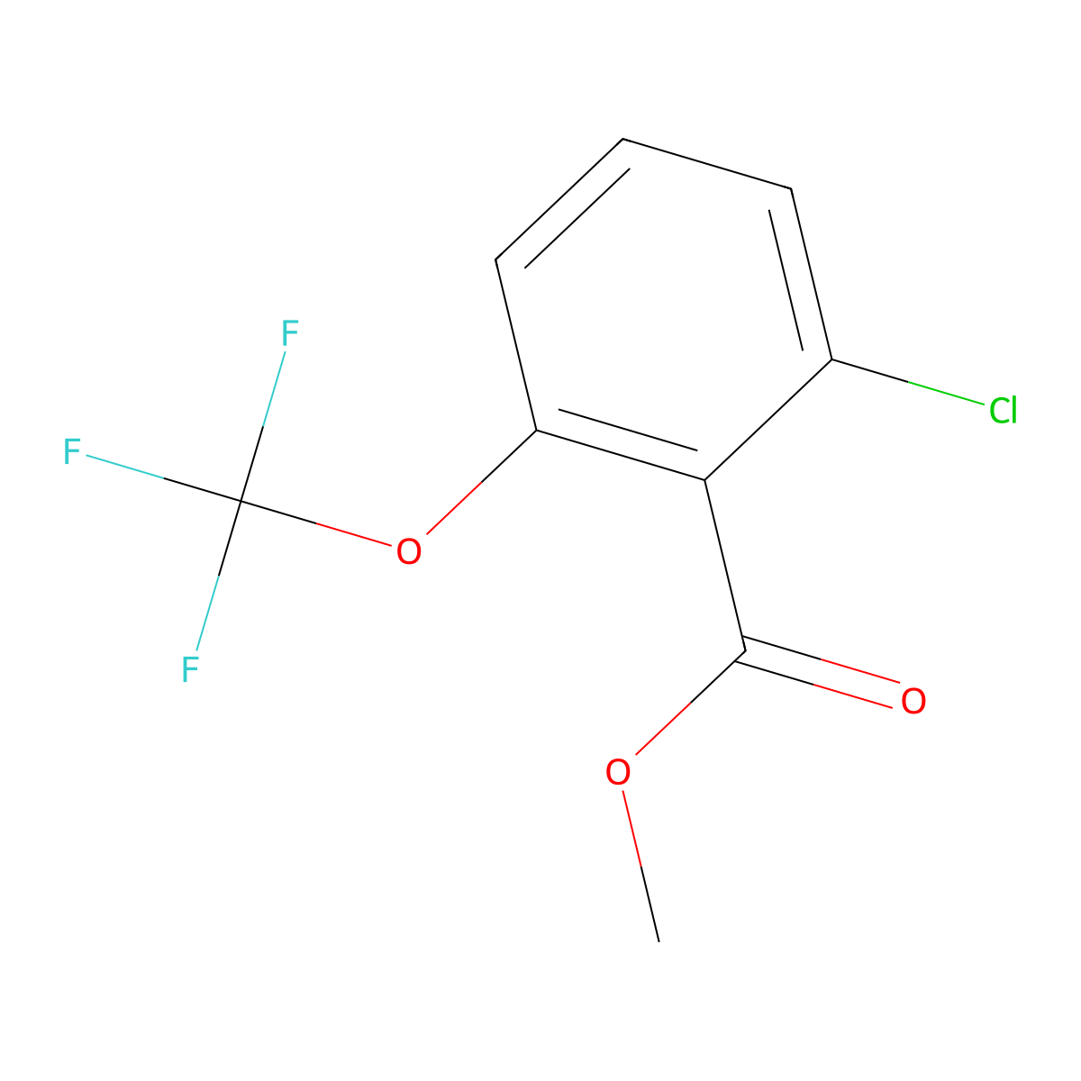 Methyl 2-chloro-6-(trifluoromethoxy)benzoate molecular structure, CAS 1261453-43-3