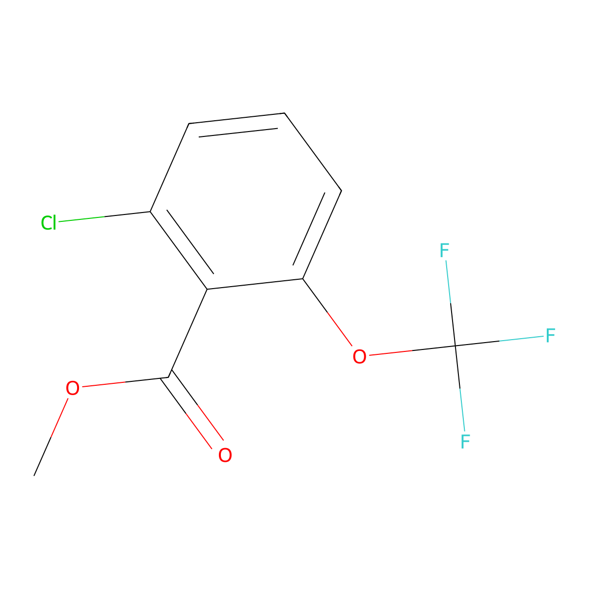 Methyl 2-chloro-6-(trifluoromethoxy)benzoate molecular structure, CAS 1261453-43-3