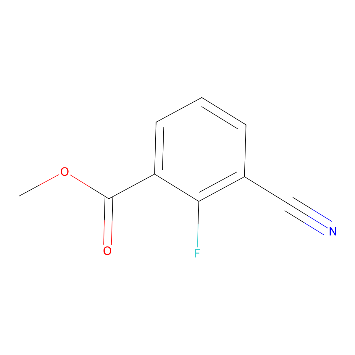 Methyl 3-cyano-2-fluorobenzoate molecular structure, CAS 1261453-50-2