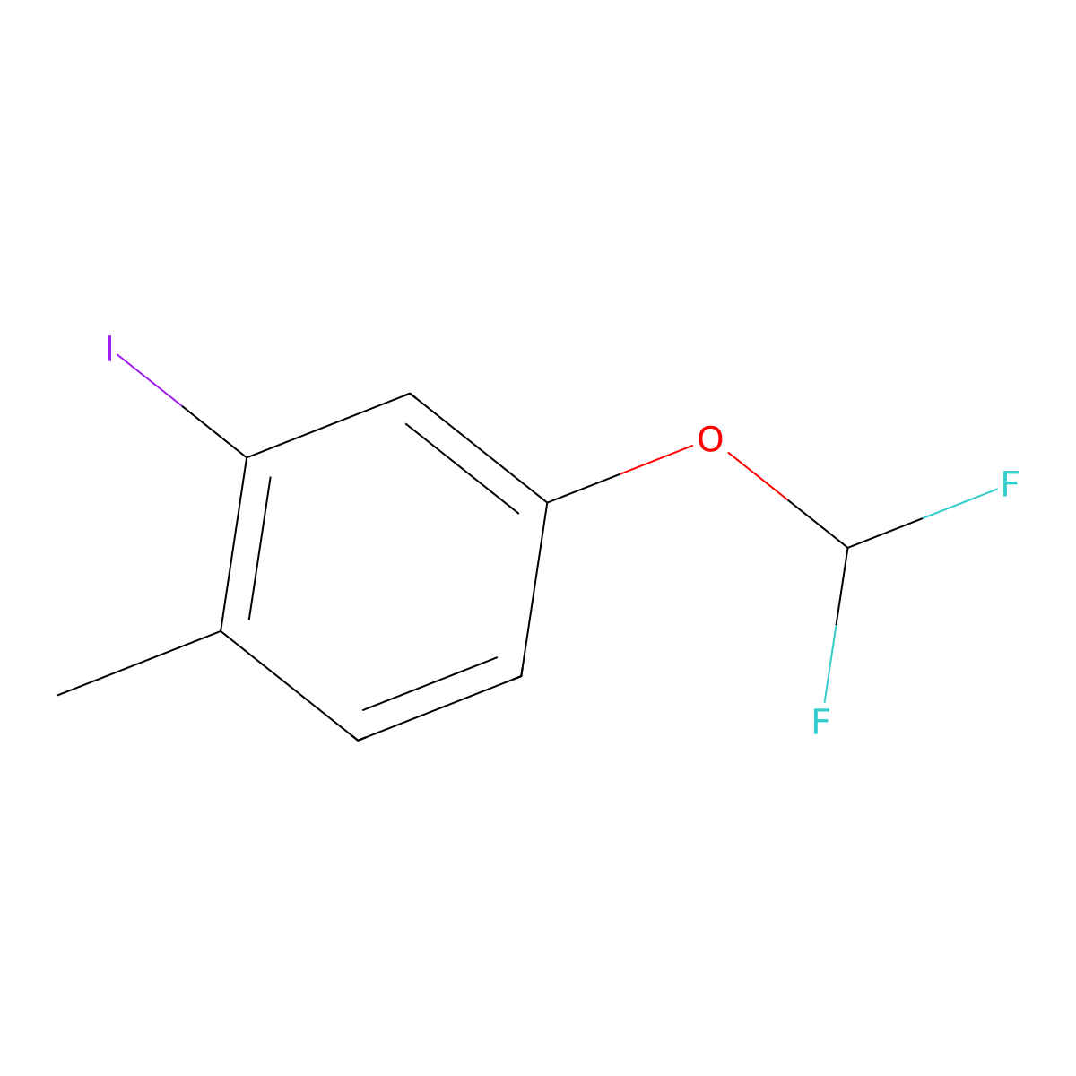 4-(Difluoromethoxy)-2-iodo-1-methylbenzene molecular structure, CAS 1261453-69-3