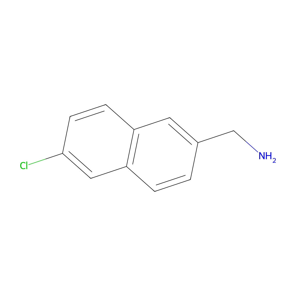 (6-Chloronaphthalen-2-yl)methanamine molecular structure, CAS 1261453-93-3