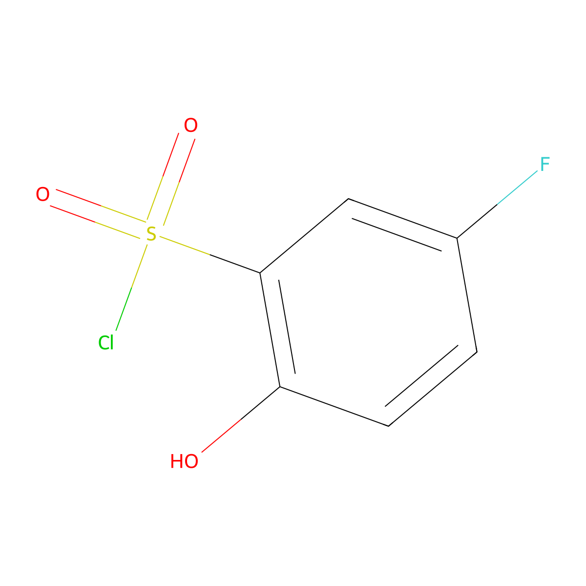 5-Fluoro-2-hydroxybenzene-1-sulfonyl chloride molecular structure, CAS 1261454-22-1