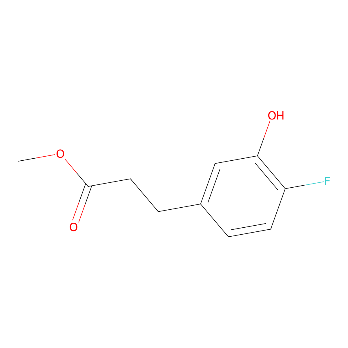 Methyl 3-(4-fluoro-3-hydroxyphenyl)propanoate molecular structure, CAS 1261454-34-5