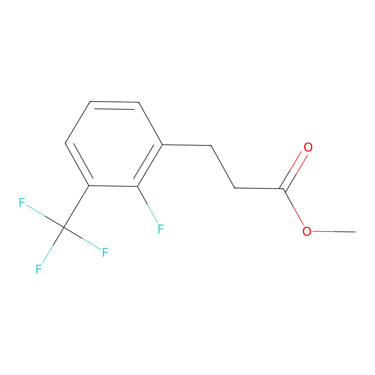Methyl 3-[2-fluoro-3-(trifluoromethyl)phenyl]propanoate molecular structure, CAS 1261454-58-3