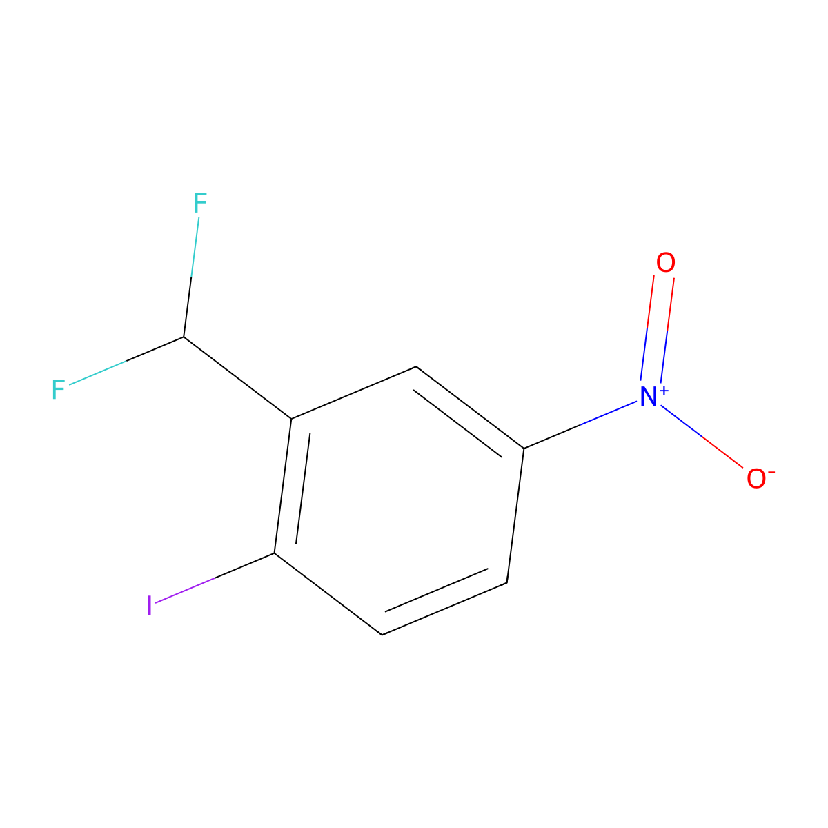 3-(Difluoromethyl)-4-iodonitrobenzene molecular structure, CAS 1261454-62-9