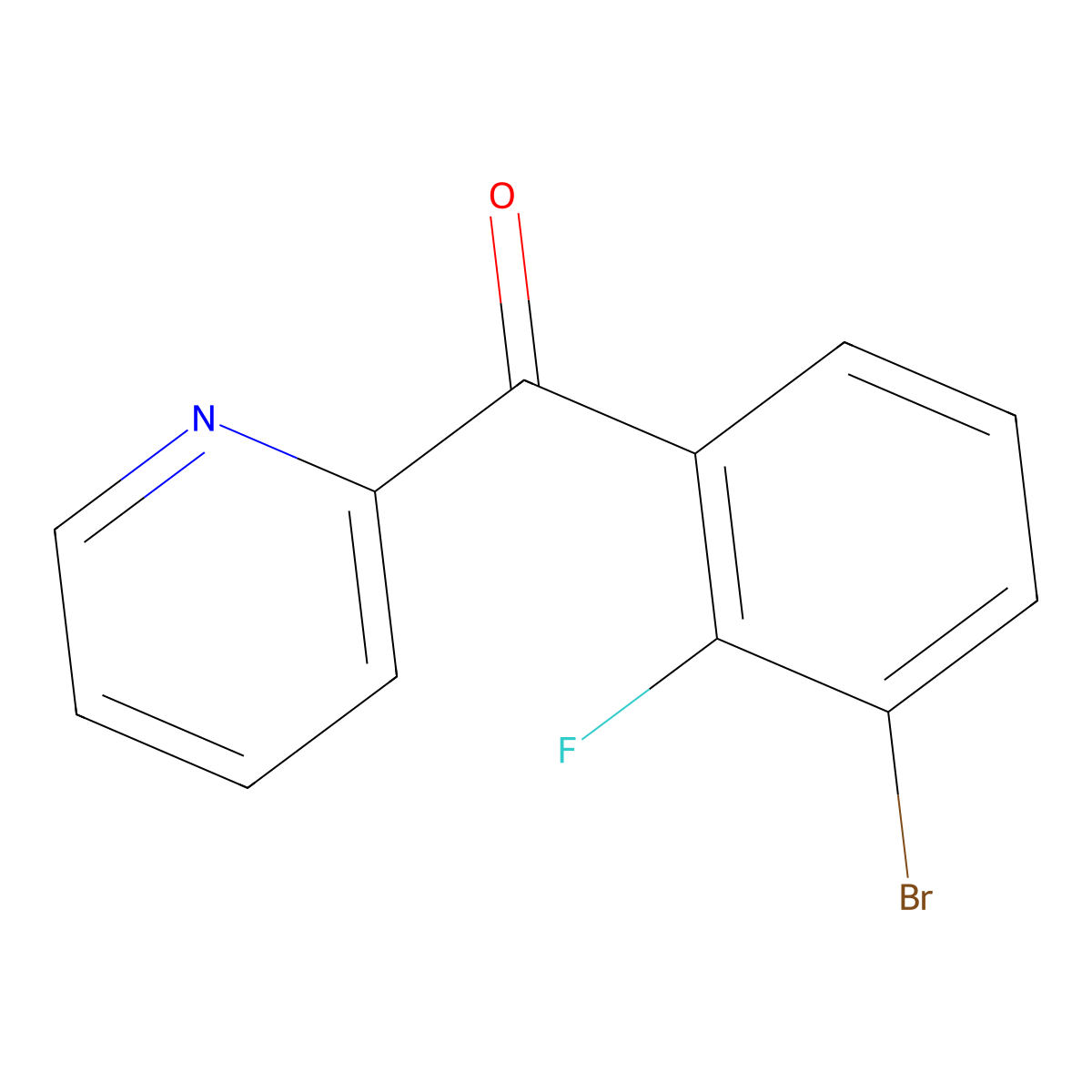 (3-Bromo-2-fluorophenyl)(pyridin-2-YL)methanone molecular structure, CAS 1261454-76-5