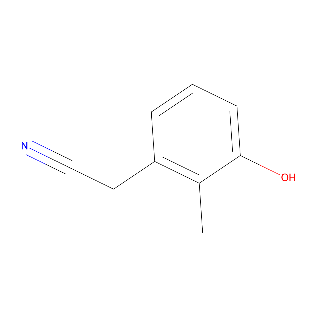 2-(3-Hydroxy-2-methylphenyl)acetonitrile molecular structure, CAS 1261454-99-2