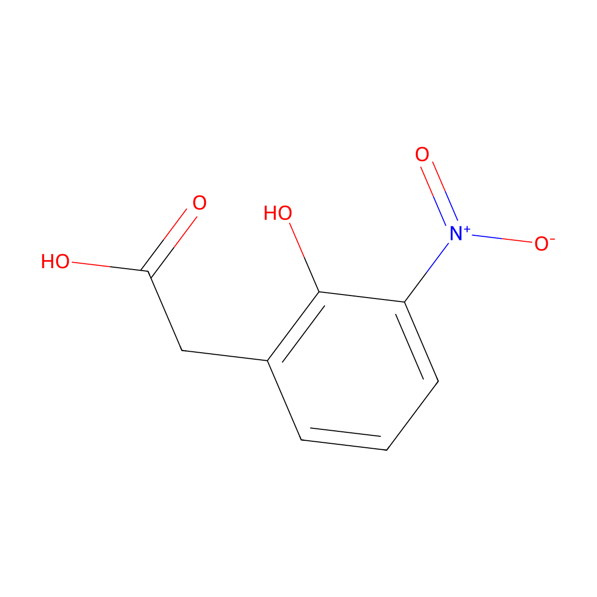 2-(2-Hydroxy-3-nitrophenyl)acetic acid molecular structure, CAS 1261455-16-6