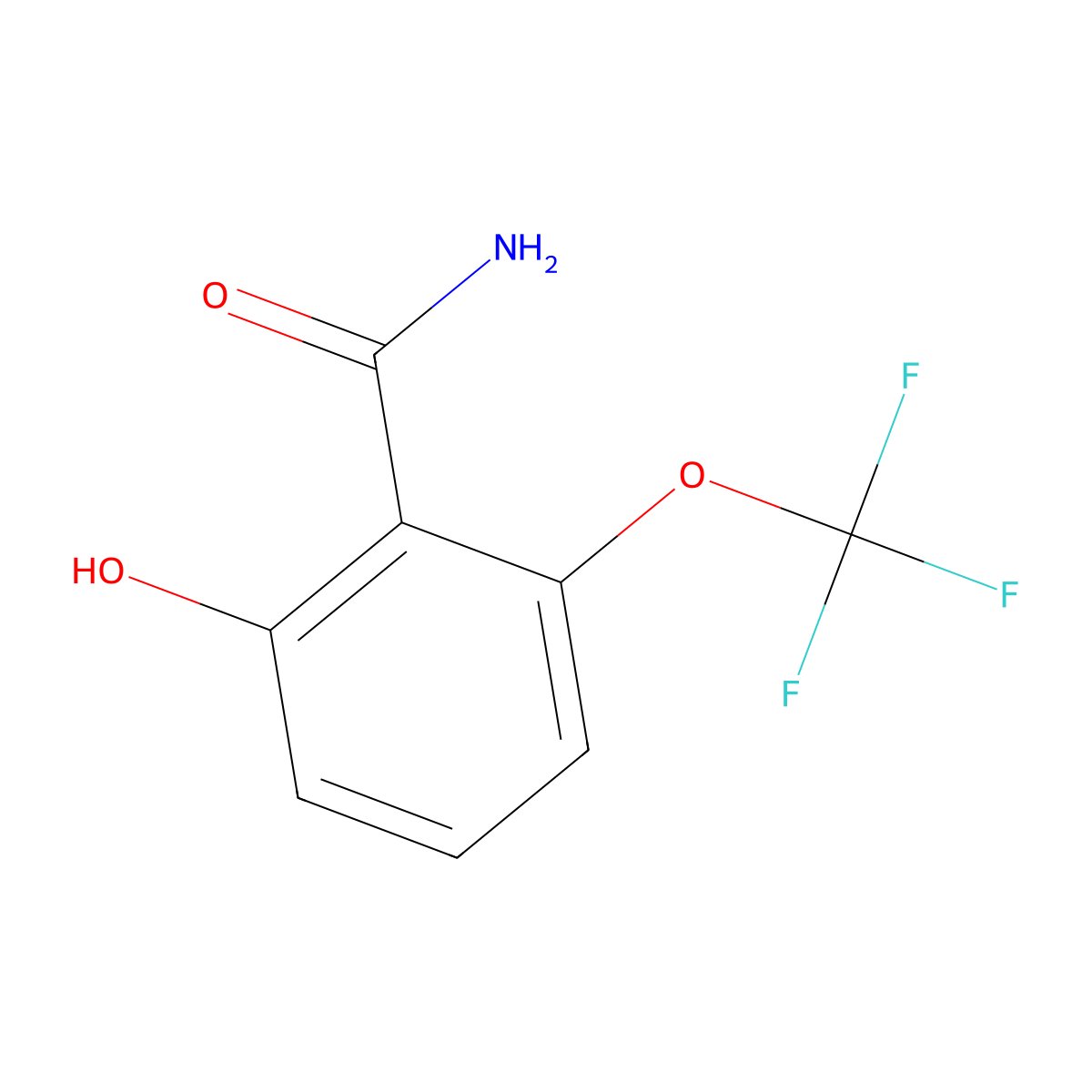 Benzamide, 2-hydroxy-6-(trifluoromethoxy)- molecular structure, CAS 1261455-22-4