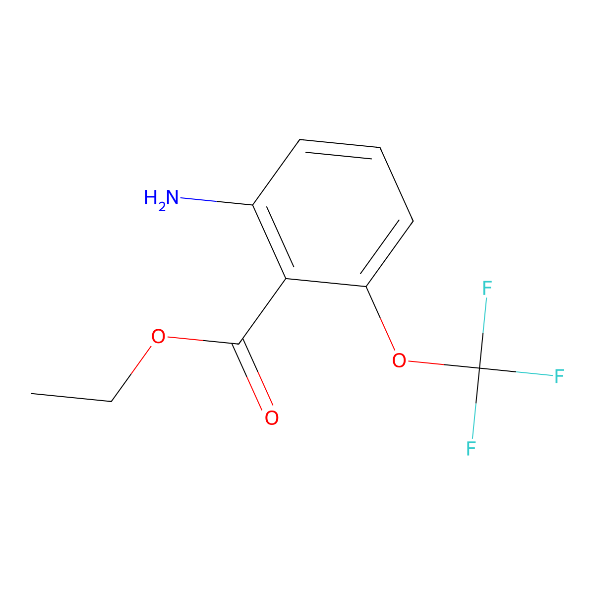 Ethyl 2-amino-6-(trifluoromethoxy)benzoate molecular structure, CAS 1261455-28-0