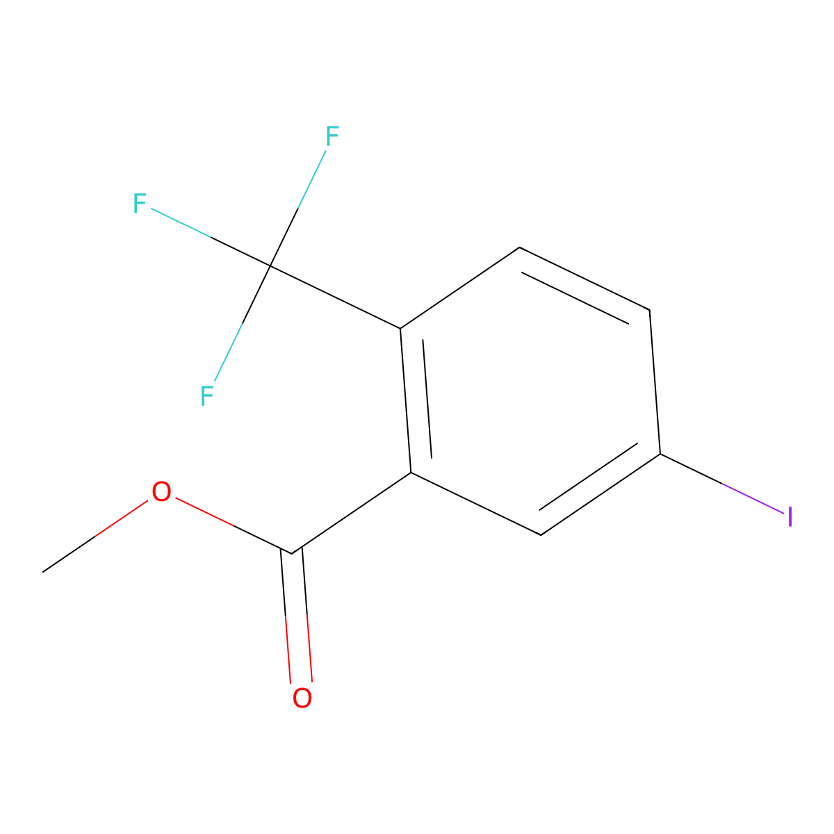 Methyl 5-iodo-2-(trifluoromethyl)benzoate molecular structure, CAS 1261455-30-4