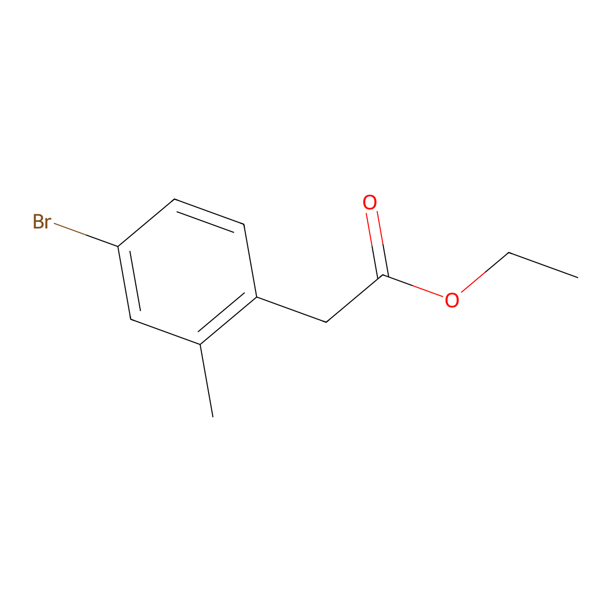 Ethyl 2-(4-bromo-2-methylphenyl)acetate molecular structure, CAS 1261456-10-3