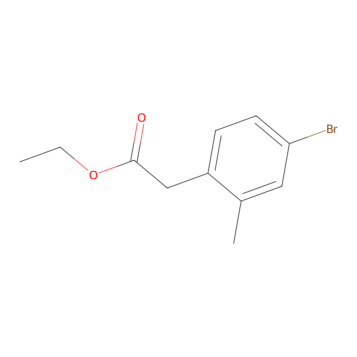 Ethyl 2-(4-bromo-2-methylphenyl)acetate molecular structure, CAS 1261456-10-3