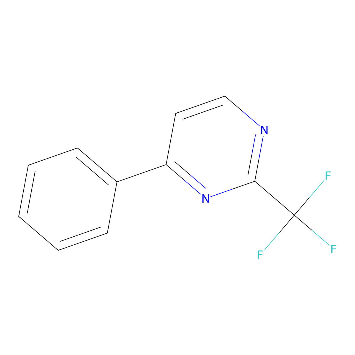 4-Phenyl-2-(trifluoromethyl)pyrimidine molecular structure, CAS 1261456-29-4