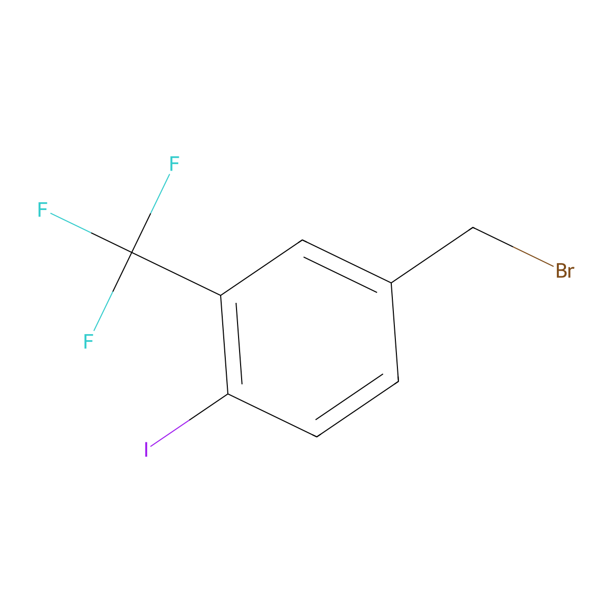 4-Iodo-3-(trifluoromethyl)benzyl bromide molecular structure, CAS 1261457-09-3