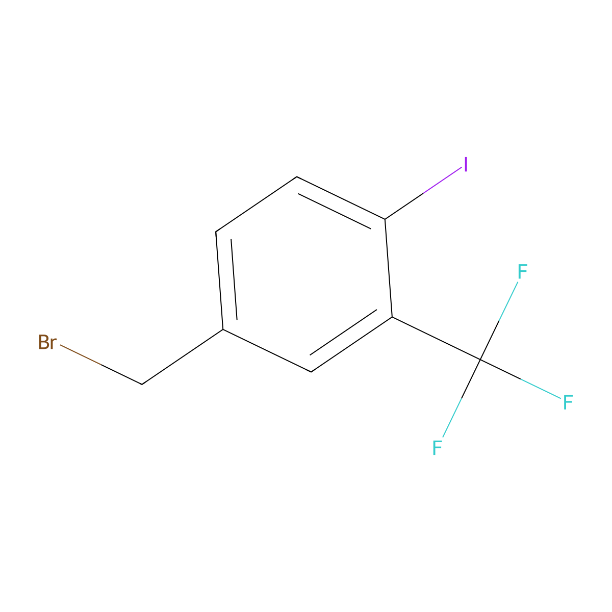 4-Iodo-3-(trifluoromethyl)benzyl bromide molecular structure, CAS 1261457-09-3